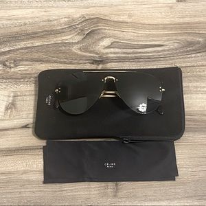 Celine Metal Aviator Sunglasses 41391 Black / Gold
